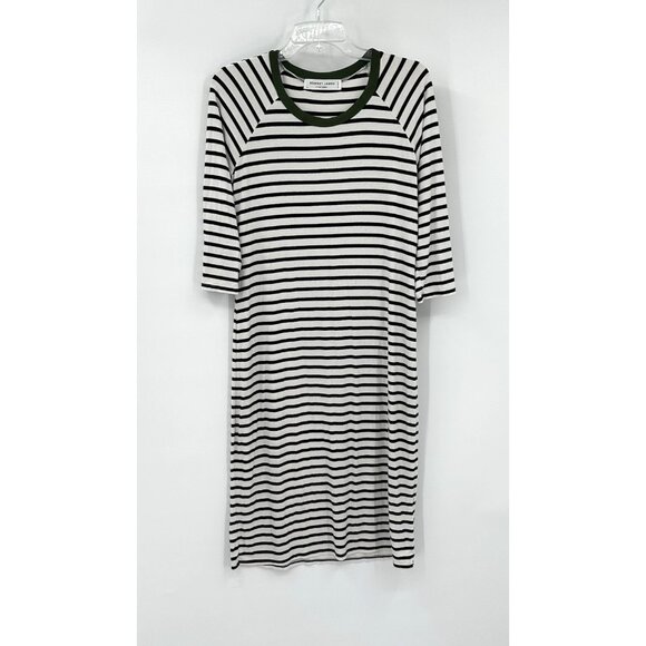 SONNET JAMES PLAY DRESS t shirt tee striped preppy crewneck 3/4 sleeve M - Picture 1 of 6